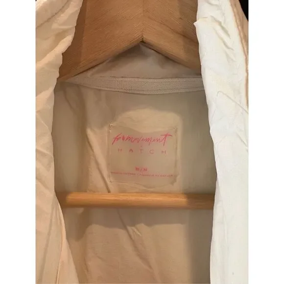 NWT Free People FP Movement x Hatch Printed Puffer Jacket Ivory Chevron Medium - Picture 9 of 11